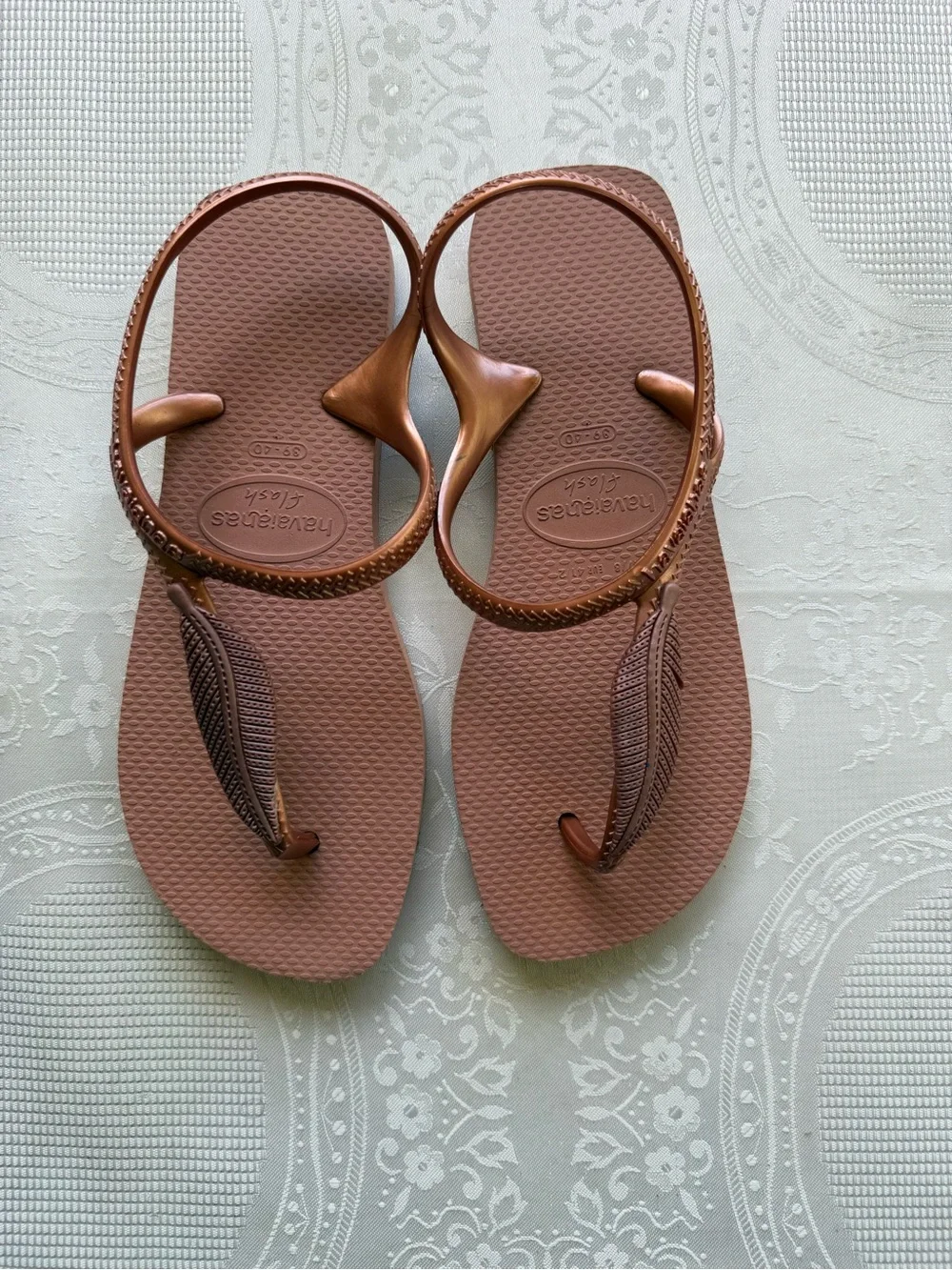 Havaianas Flash Urban Women’s Size 7/8 Metallic Copper Blush Flip Flop Sandals